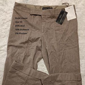 Ralph Lauren Wool Cashmere Beige Taupe Pants Size 10